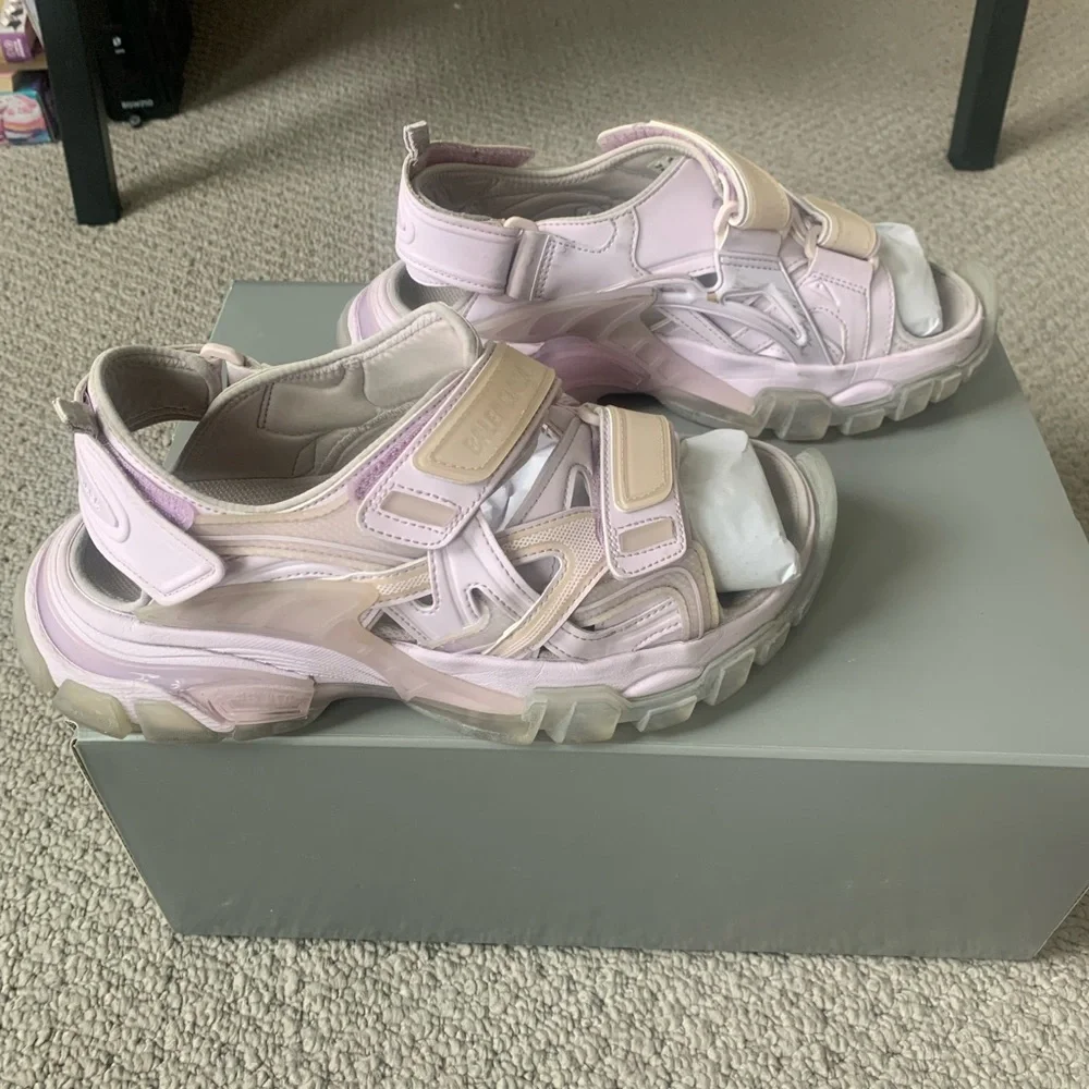 Balenciaga Track Touch Strap Sandals Lilac Lavender 38 - Picture 7 of 14